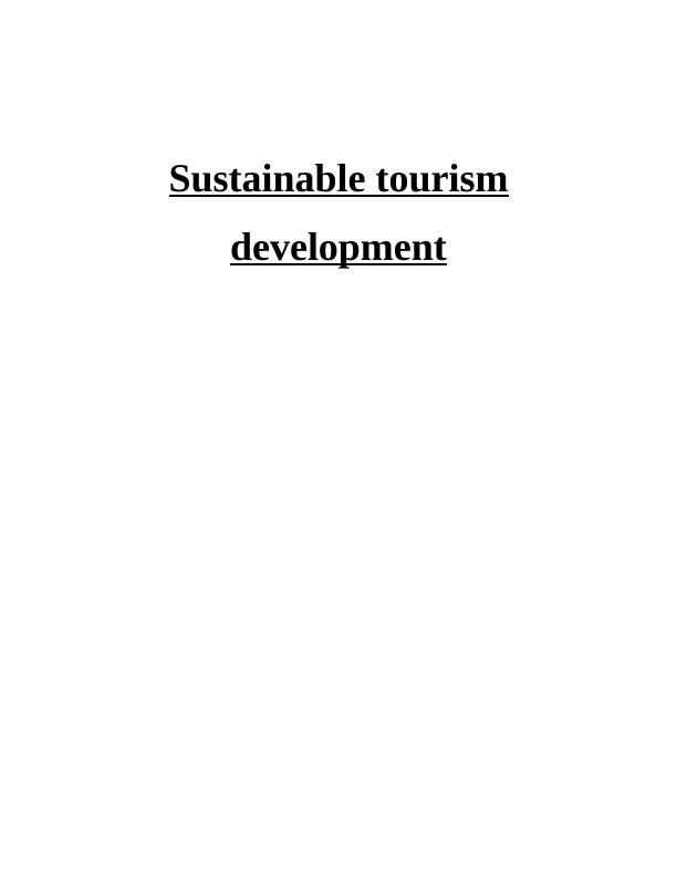 Essay on Sustainable Tourism Development_1