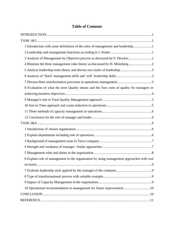 Management and Operations  -  Tesco Assignment_2