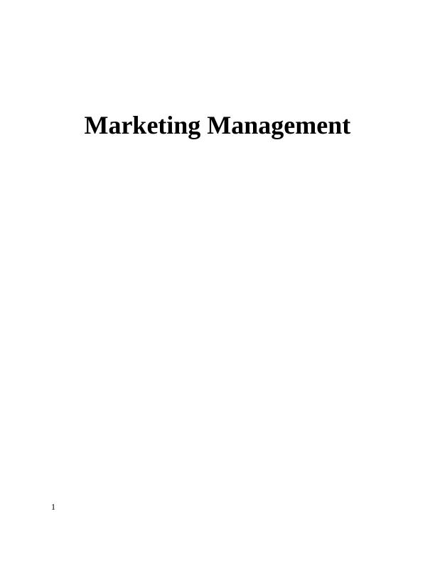 Marketing Management Assignment - Sainsbury_1