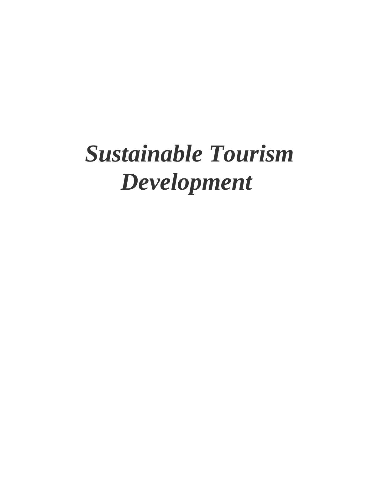 Assignment on Sustainable Tourism Development Solved_1