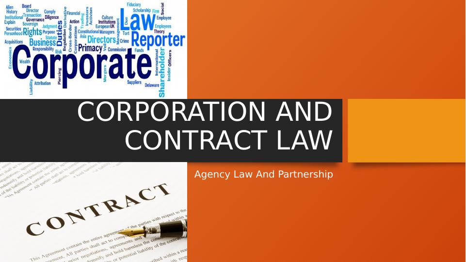 Agency Law And Partnership_1