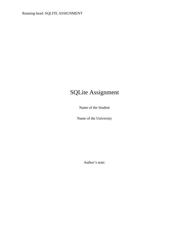 SQLite Assignment_1