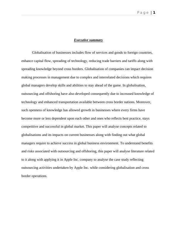Globalization and its Impact on Business Today: Outsourcing and Offshoring Contribution to Globalization using Apple Inc. Case Study_2