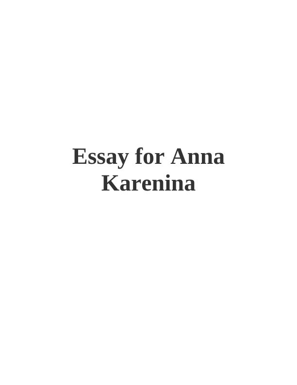 Essay for Anna Karenina (Doc)_1