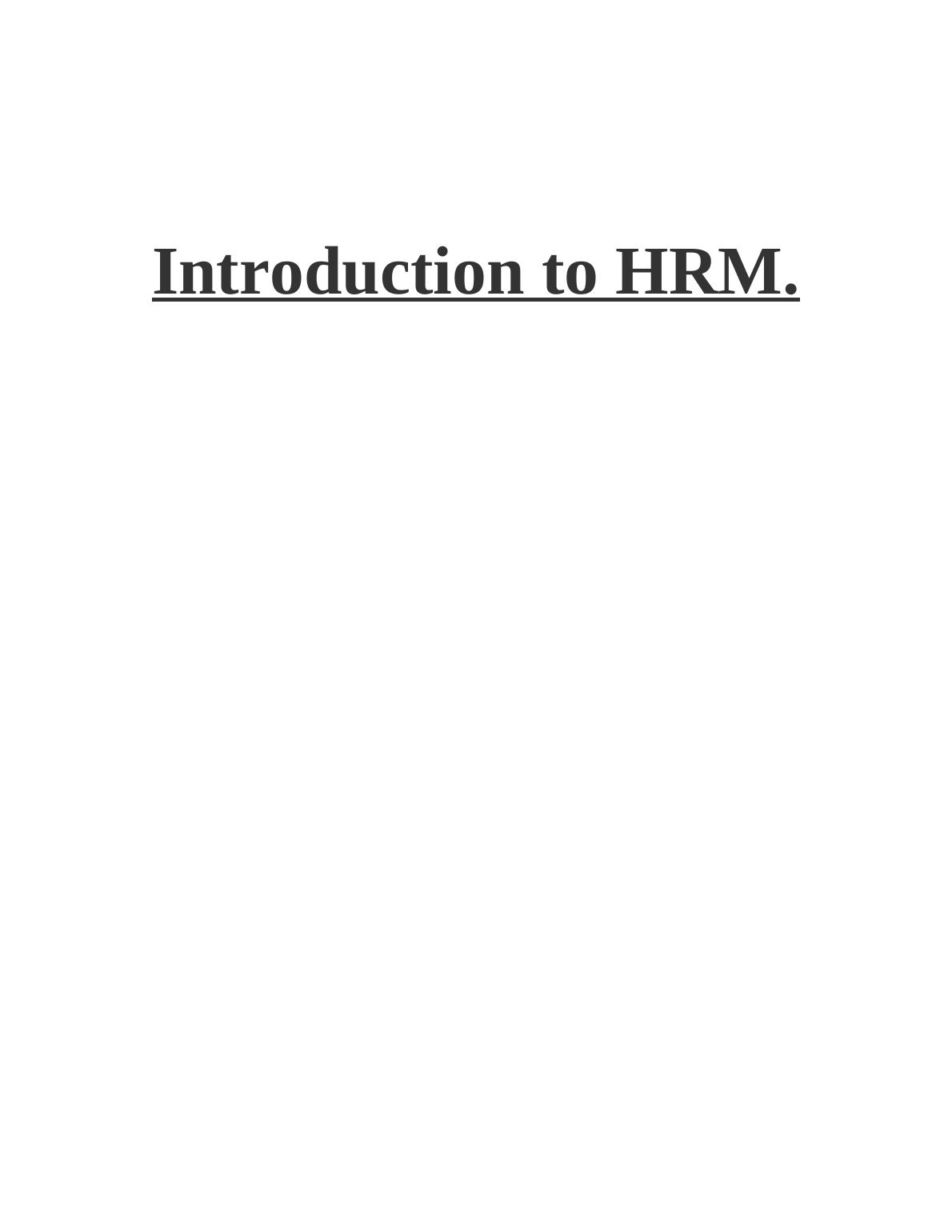 Introduction to HRM_1