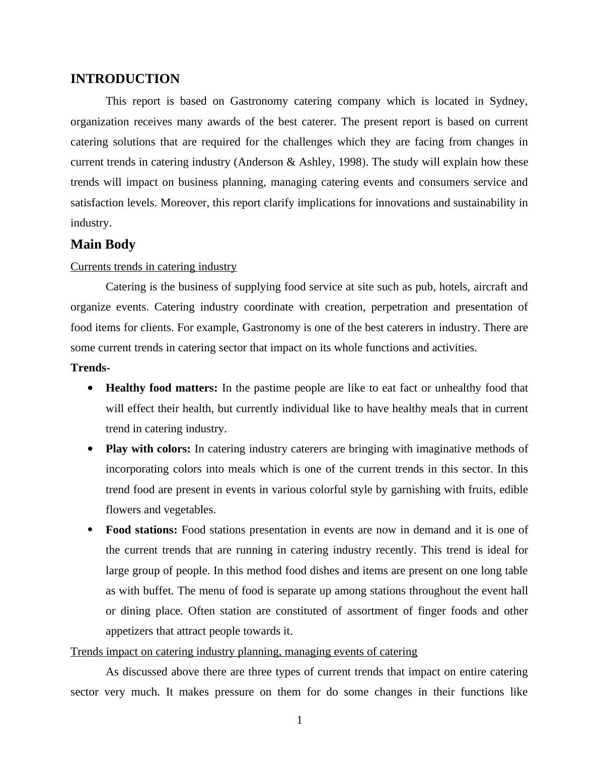 research project on hospitality industry pdf