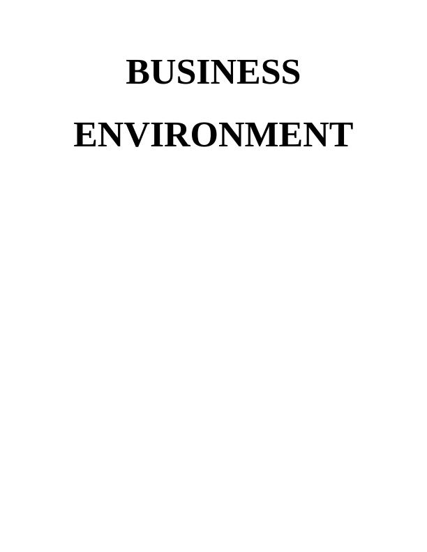 Business Environment Assignment - Bentley_1