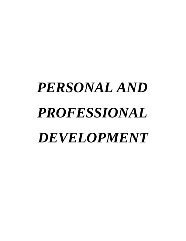 Assignment on (PPD) Personal and Professional Development_1