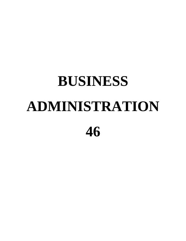 Business Administration : Assignment_1