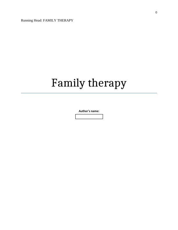 Family Therapy - Assignment_1