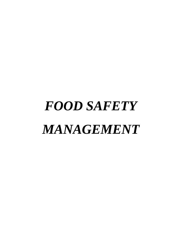 Assignment on Food and Safety Management - doc_1