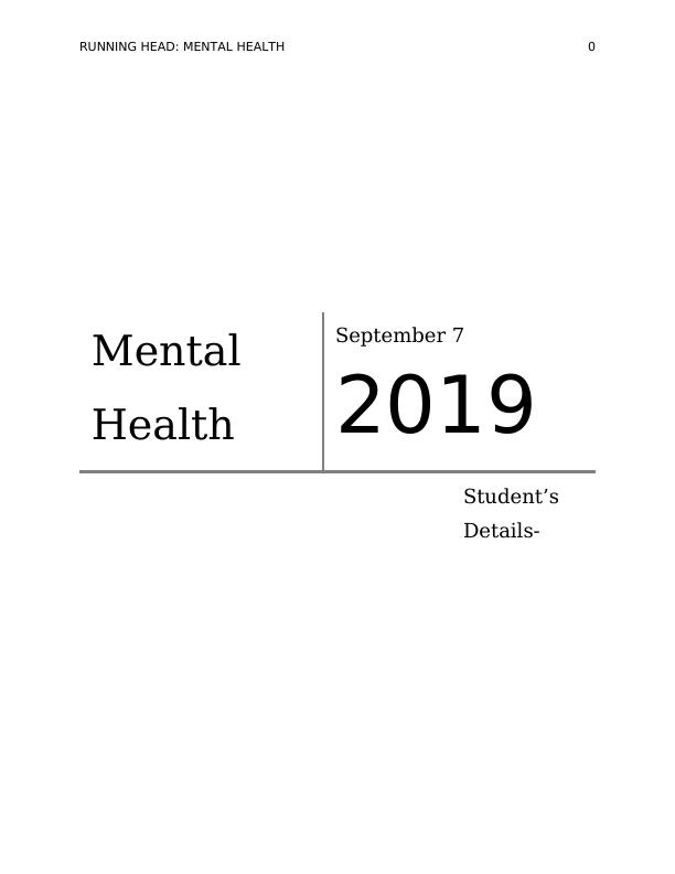 Mental Health: Assessment and Recovery_1