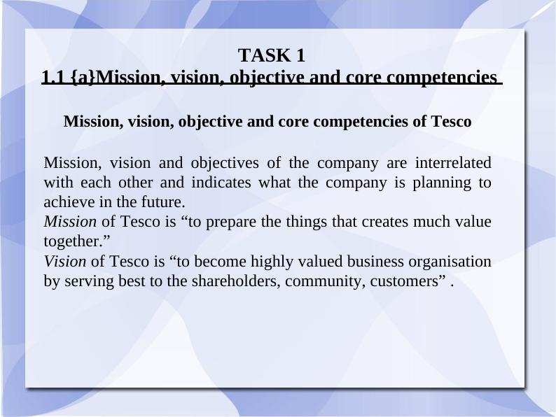 Business Strategies for Tesco: Mission, Vision, Goals, and Core Competencies_3