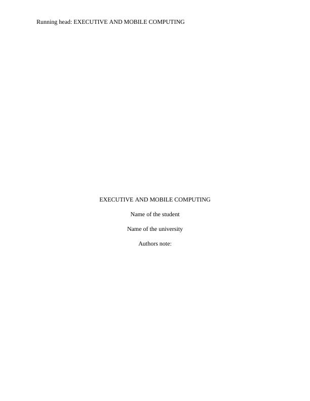BCO6185 Executive &  Mobile Computing Assignment_1