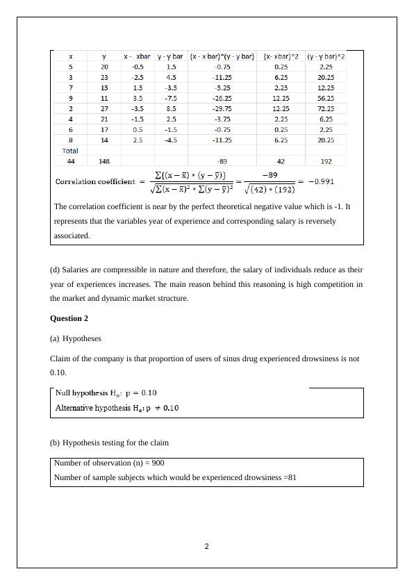 Statistics Assignment on Covariance, Correlation Coefficient, Hypothesis Testing, Measures of Central Tendency, and Probabilities_3