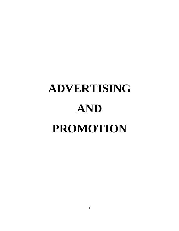 (PDF) Advertising and promotion Assignment_1