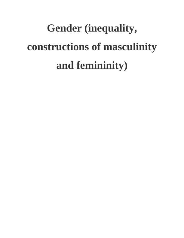 (PDF) Masculinity and Femininity_1
