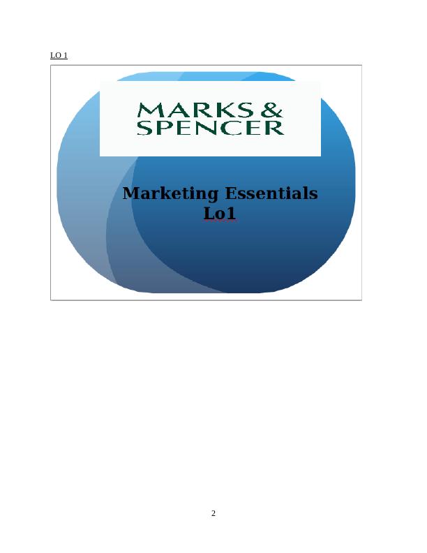 Marketing Essentials of M&S : Assignment_4