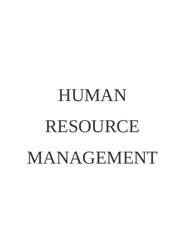 Human Resource Management : Sample Assignment PDF_1