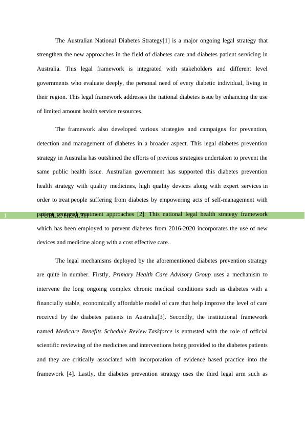 Australian National Diabetes Strategy Public Health