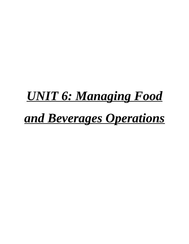 Managing Food and Beverages Operations_1