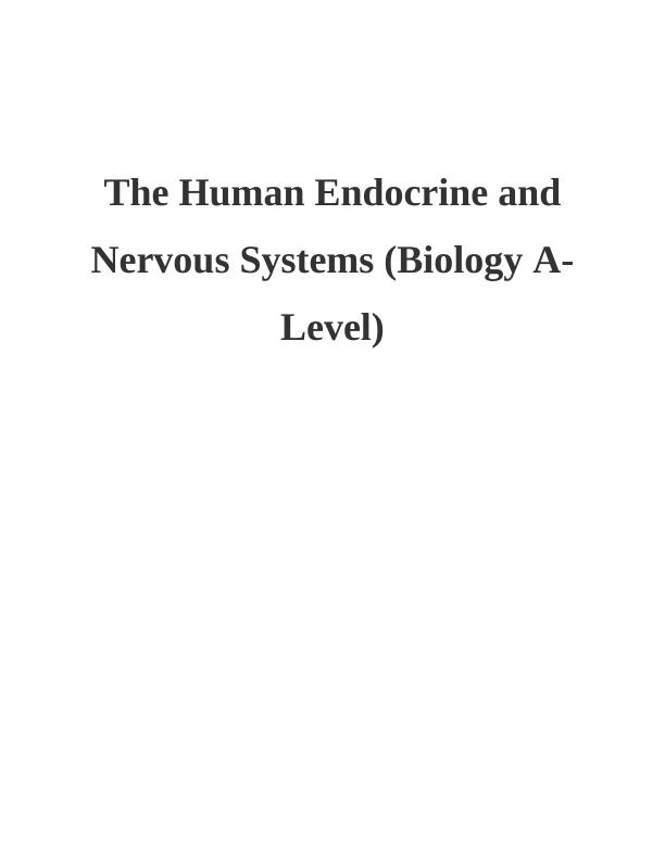 (PDF) Nervous and Endocrine Systems_1