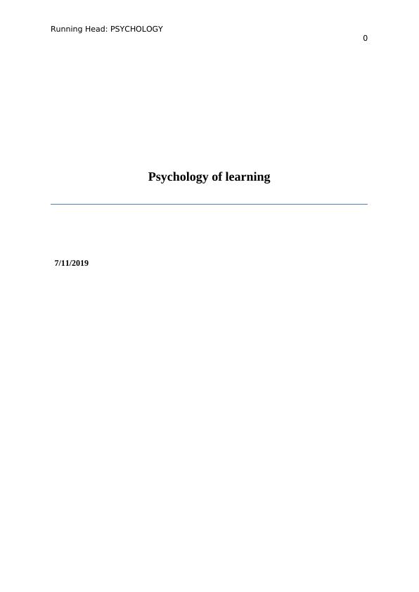 Psychology of Learning_1