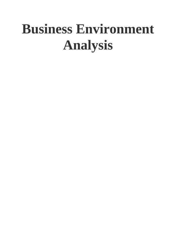 Business Environment Analysis_1