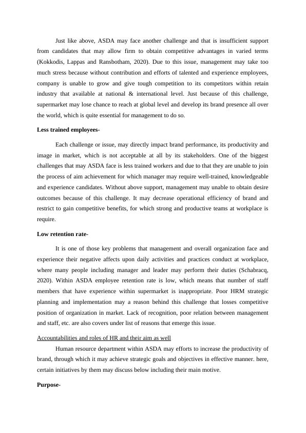 Challenges and Roles of HR in ASDA Desklib