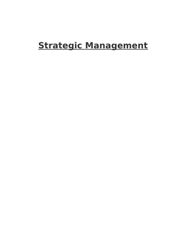 Strategic Management Sample Assignment_1