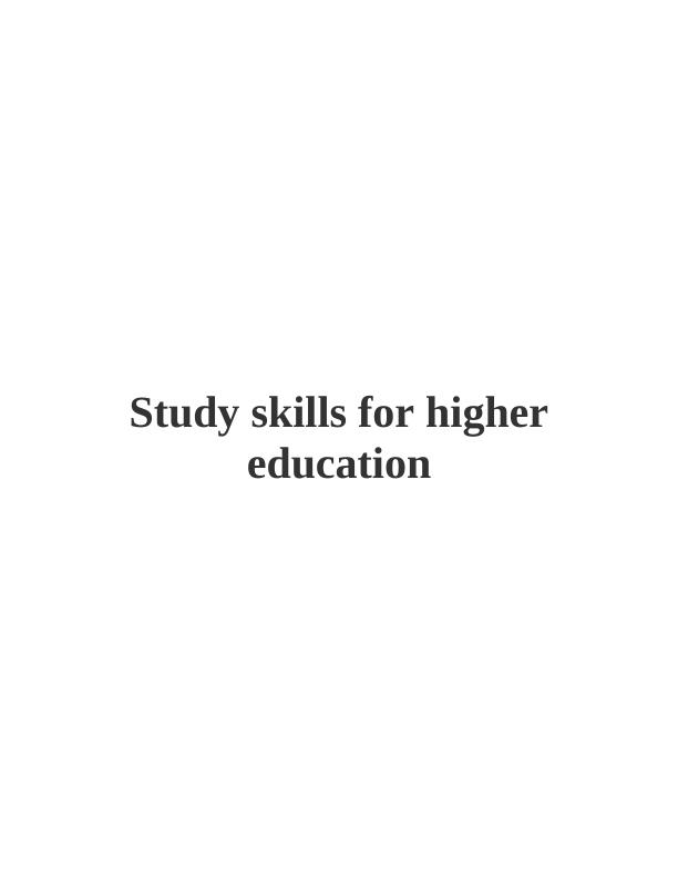 Study Skills for Higher Education (Doc)_1