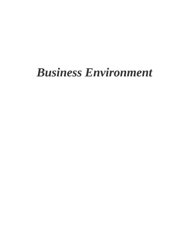 assignment on business environment