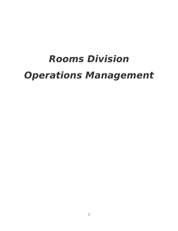 Rooms Division Operations in Holiday Inn_1