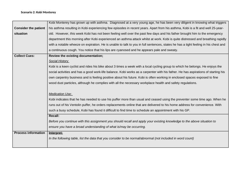 asthma attack case study exam 2