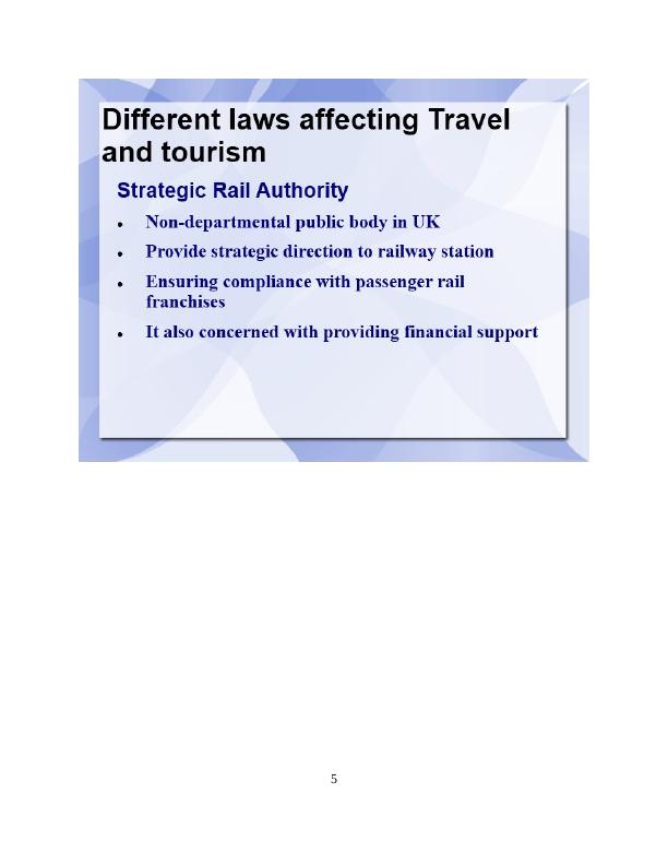 Legislation and Ethics in Travel and Tourism  -  Sample Assignment_5