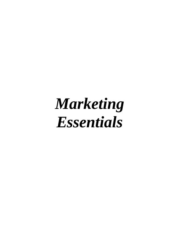 Marketing Essentials of McDonald - Assignment_1