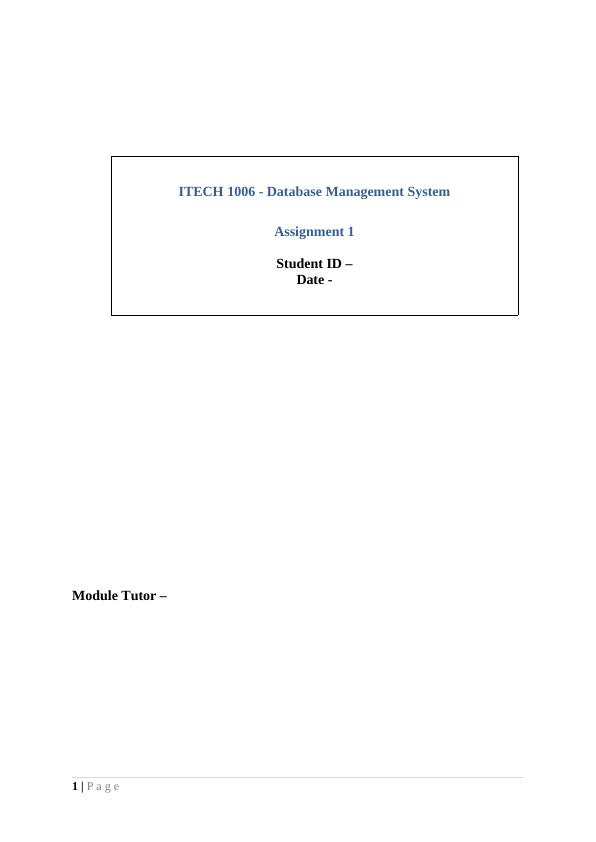 ITECH1006 | Database Management System_1
