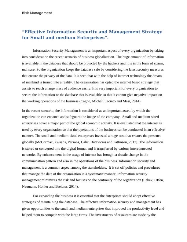 Report on Information Security and Management Strategy_2