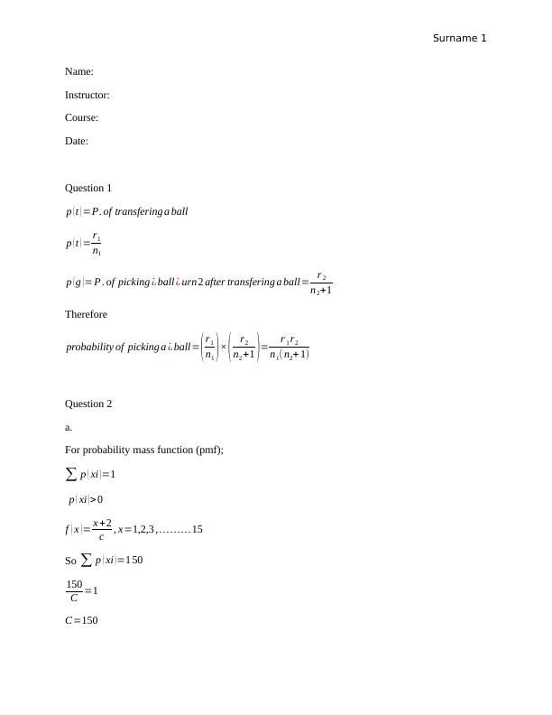 Probability Assignment | Answers_1