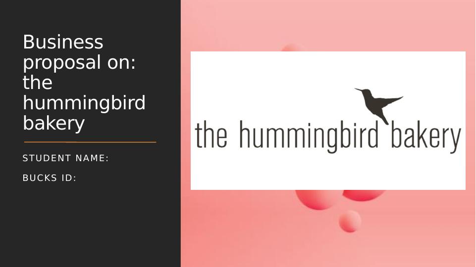 Business Proposal for The Hummingbird Bakery_1