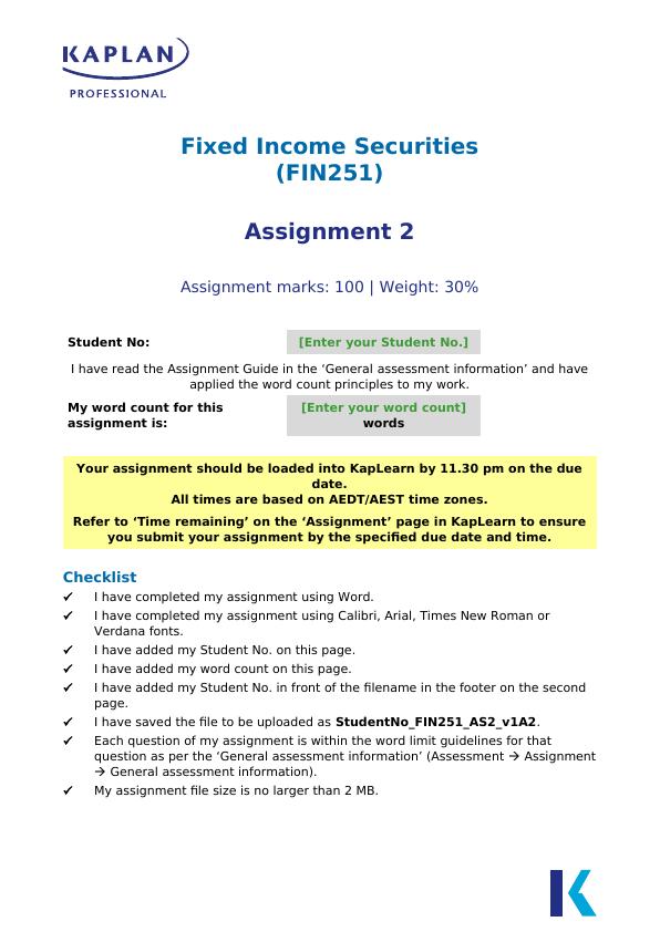 Fixed Income Securities (FIN251)_1