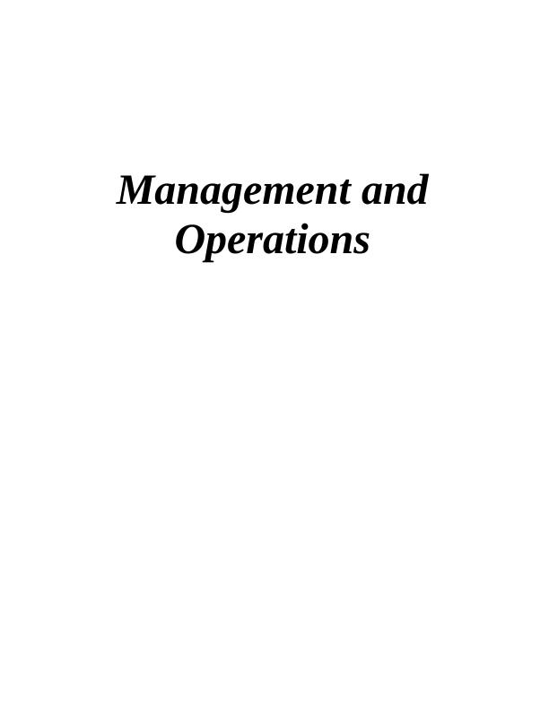 Different Approaches of Management and Operations INTRODUCTION_1