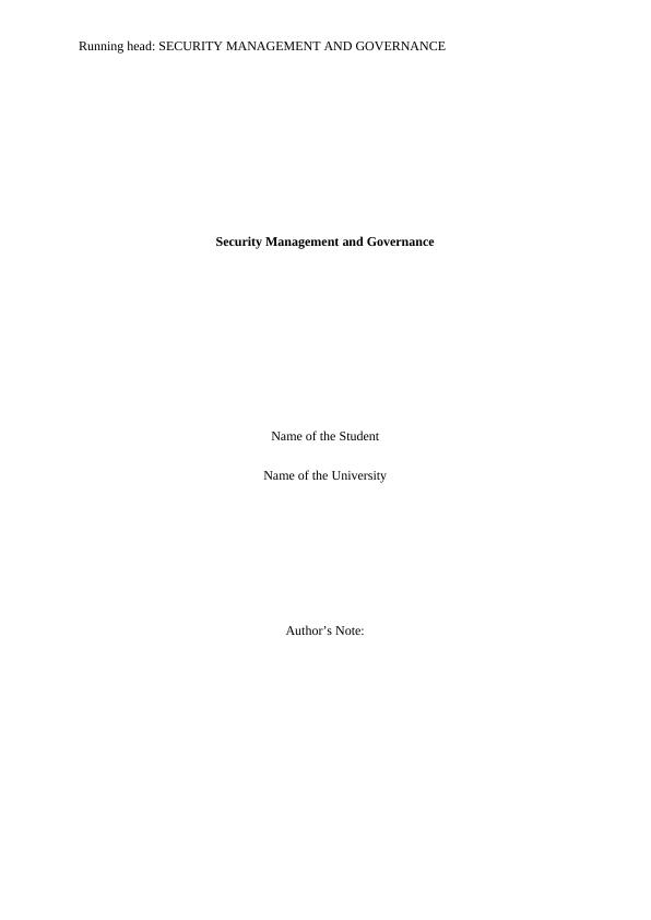 Security Management and Governance_1