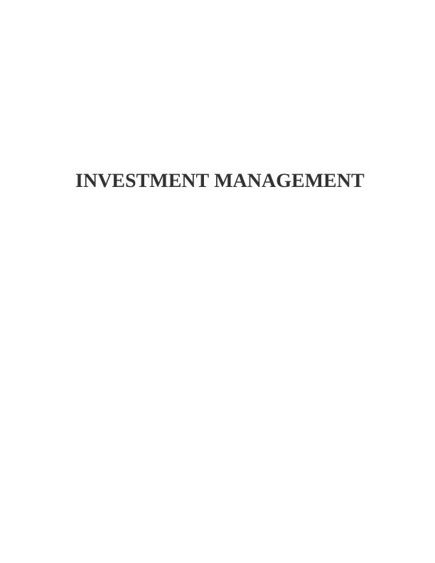 Investment Management Assignment - Doc_1