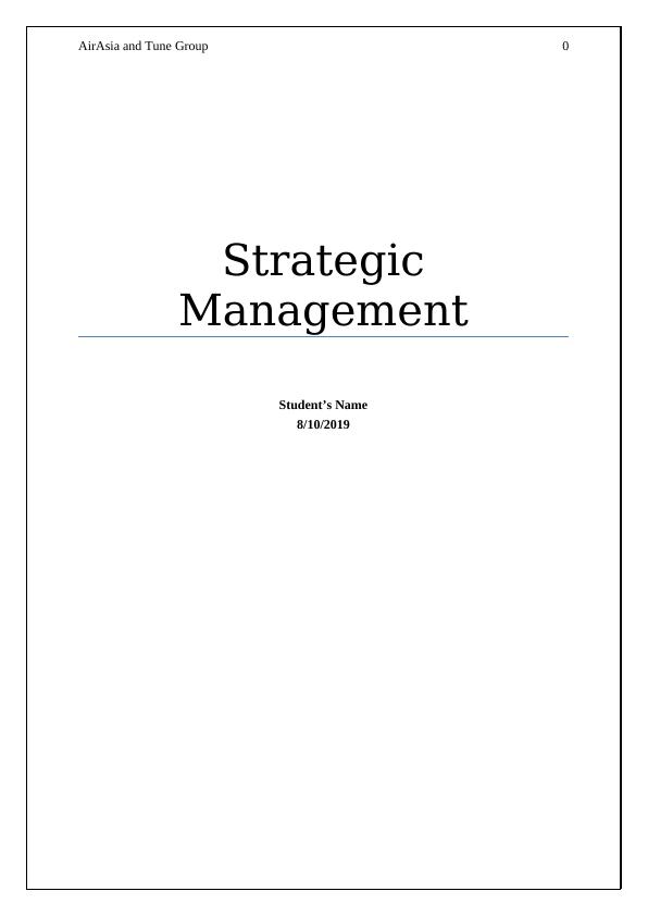AirAsia and Tune Group: Strategic Management Analysis_1
