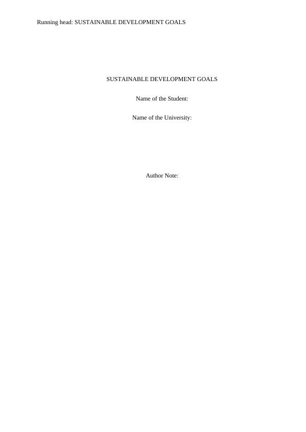 Assignment on Sustainable Development Goals - Desklib_1