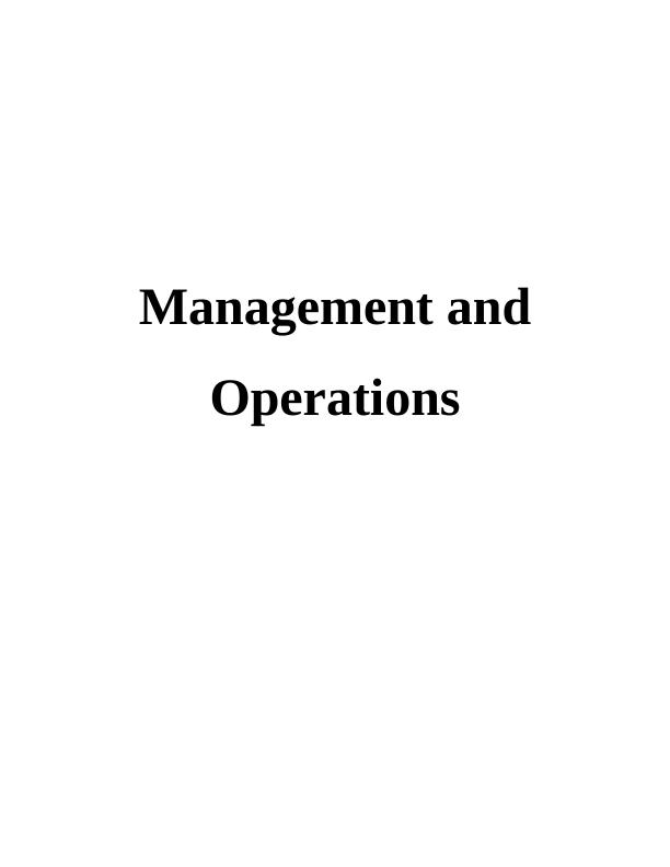 Operations Management Process Report_1