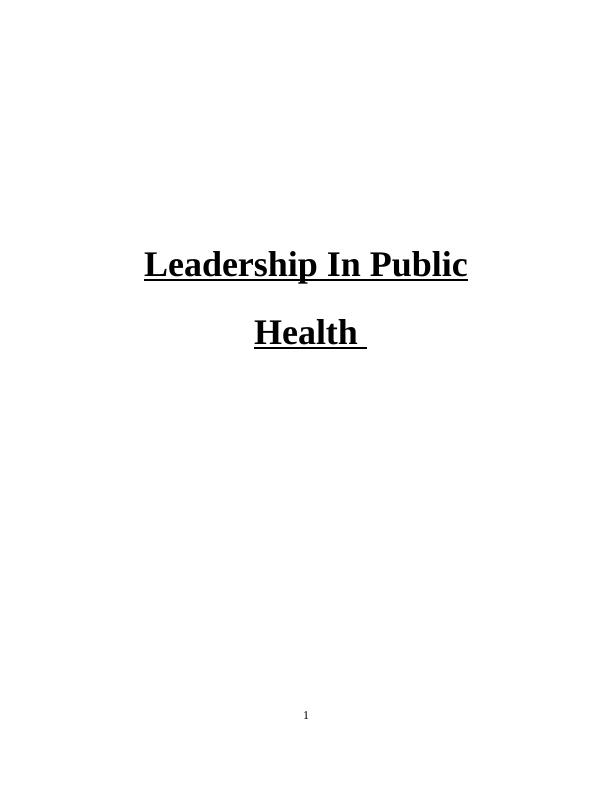 Leadership in Public Health_1