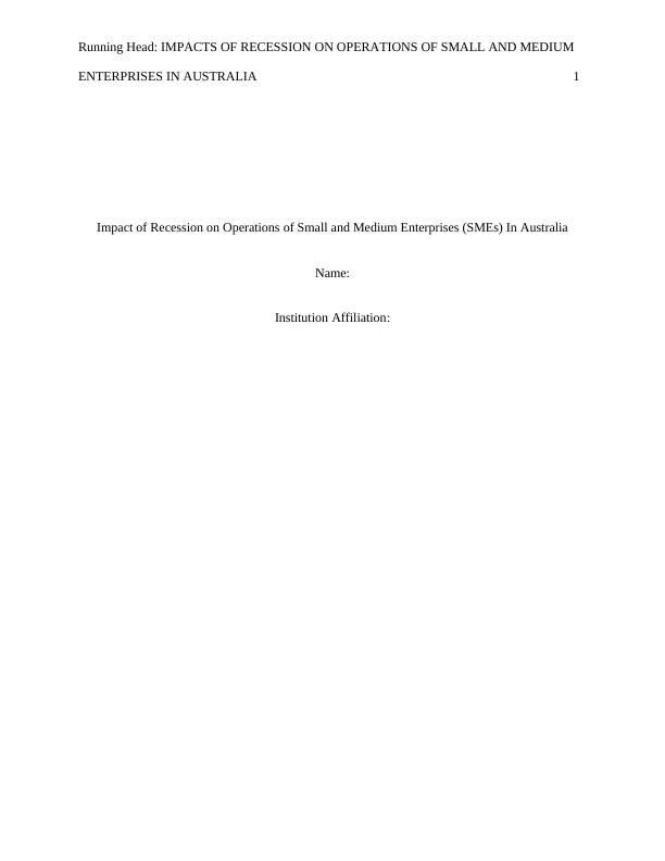 Impact of Recession on Operations of Small and Medium Enterprises PDF_1