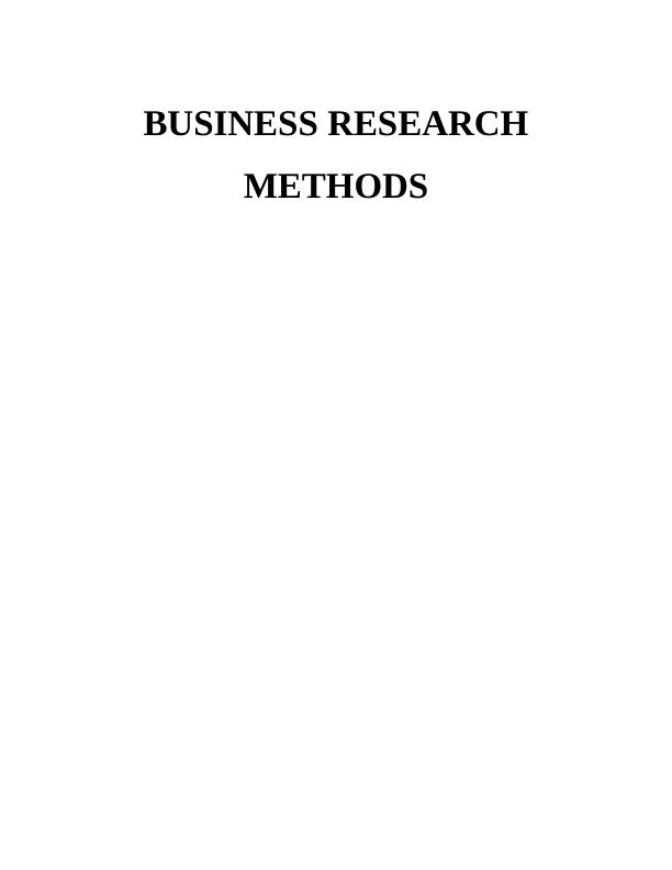 Business Research Methods Assignment (Doc)_1